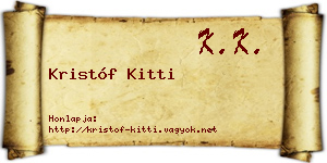 Kristóf Kitti névjegykártya