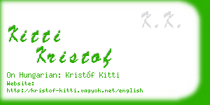 kitti kristof business card